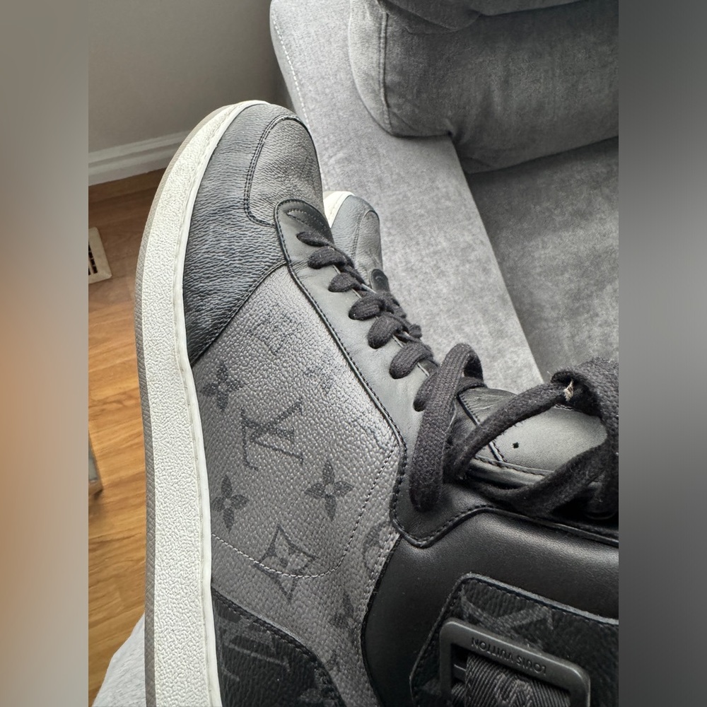 Louis Vuitton Gray and Black Monogram Low-Top Sneakers
